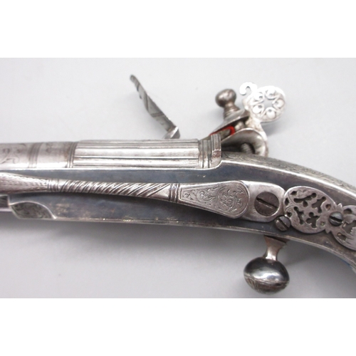 42 - Fine example of a Scottish highland all steel 54 bore  flintlock belt pistol, 6.75