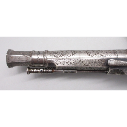 42 - Fine example of a Scottish highland all steel 54 bore  flintlock belt pistol, 6.75