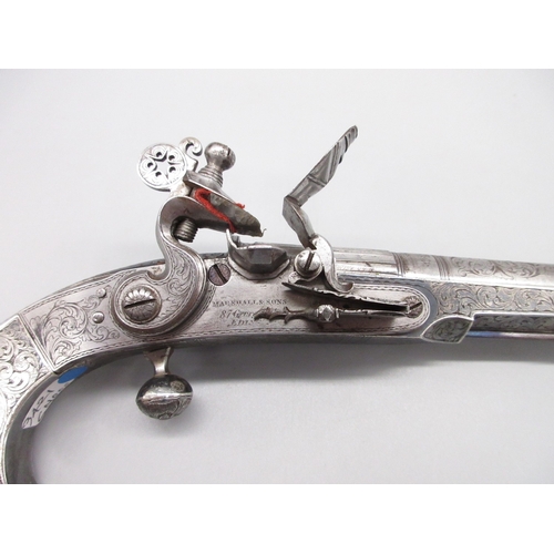 42 - Fine example of a Scottish highland all steel 54 bore  flintlock belt pistol, 6.75