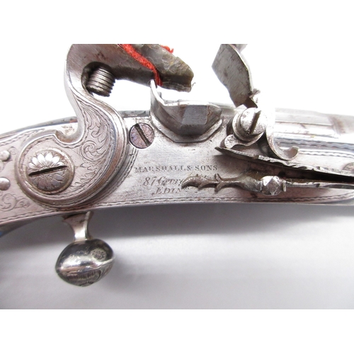 42 - Fine example of a Scottish highland all steel 54 bore  flintlock belt pistol, 6.75