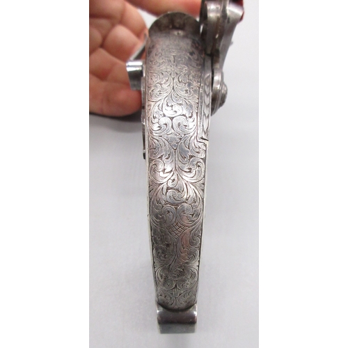 42 - Fine example of a Scottish highland all steel 54 bore  flintlock belt pistol, 6.75