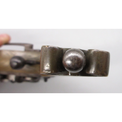 43 - Scottish brass 28 bore flintlock belt pistol by `Ross Edinburgh', 6