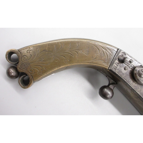 43 - Scottish brass 28 bore flintlock belt pistol by `Ross Edinburgh', 6