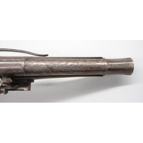 43 - Scottish brass 28 bore flintlock belt pistol by `Ross Edinburgh', 6