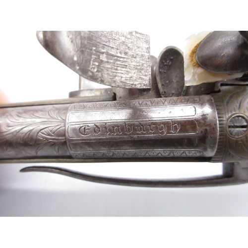 43 - Scottish brass 28 bore flintlock belt pistol by `Ross Edinburgh', 6