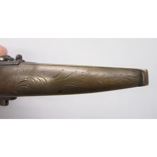 43 - Scottish brass 28 bore flintlock belt pistol by `Ross Edinburgh', 6