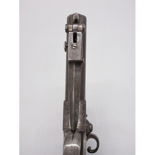 44 - 54 bore flintlock tap-action over and under pocket pistol by `T. Whitehouse West Bromwich' 2.75