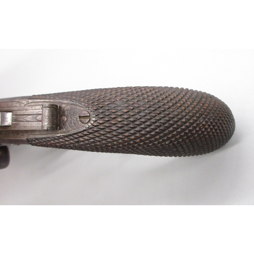 44 - 54 bore flintlock tap-action over and under pocket pistol by `T. Whitehouse West Bromwich' 2.75