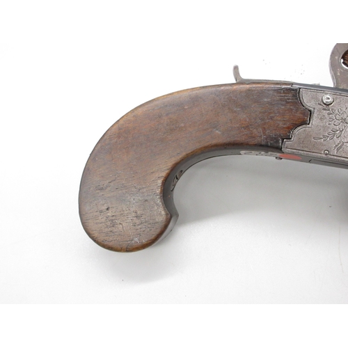 45 - 50 bore tap-action flintlock over and under pocket pistol by `Styan', 2.5