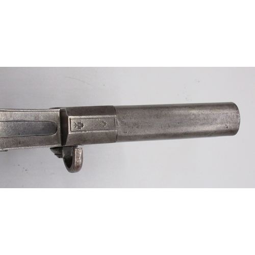 45 - 50 bore tap-action flintlock over and under pocket pistol by `Styan', 2.5