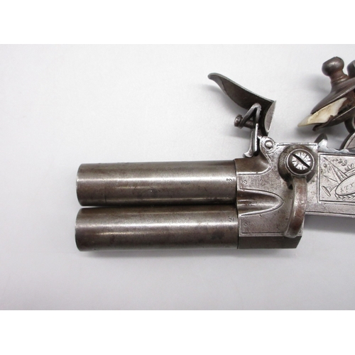 45 - 50 bore tap-action flintlock over and under pocket pistol by `Styan', 2.5