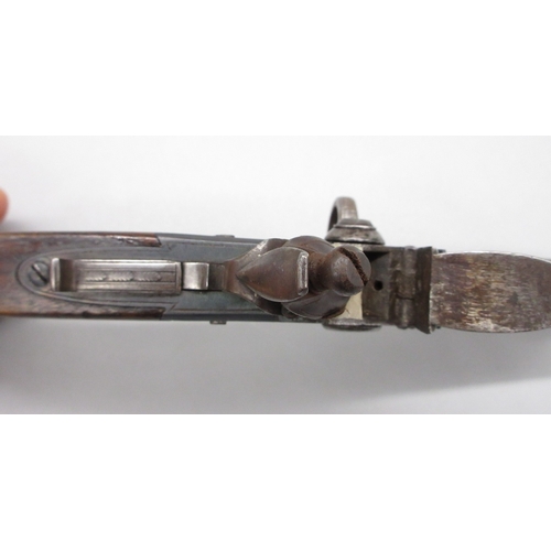 45 - 50 bore tap-action flintlock over and under pocket pistol by `Styan', 2.5