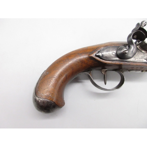 46 - Pair of 18th Century French 22 bore flintlock pistols by `Delety A Paris', 4