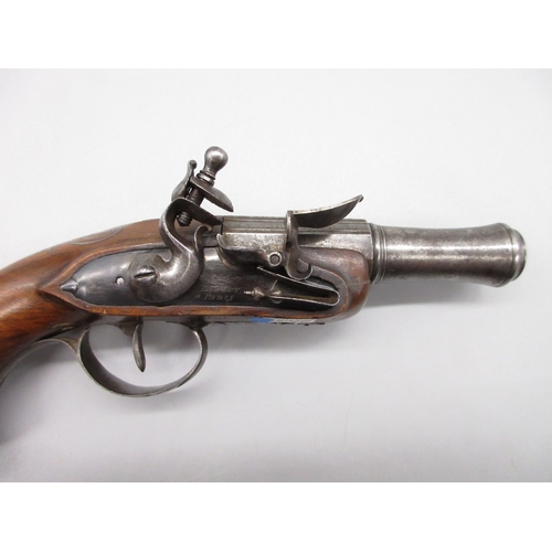 46 - Pair of 18th Century French 22 bore flintlock pistols by `Delety A Paris', 4