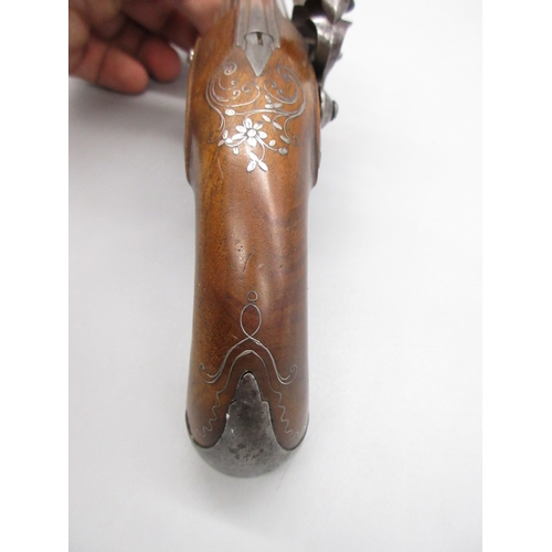 46 - Pair of 18th Century French 22 bore flintlock pistols by `Delety A Paris', 4