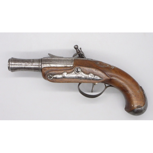46 - Pair of 18th Century French 22 bore flintlock pistols by `Delety A Paris', 4