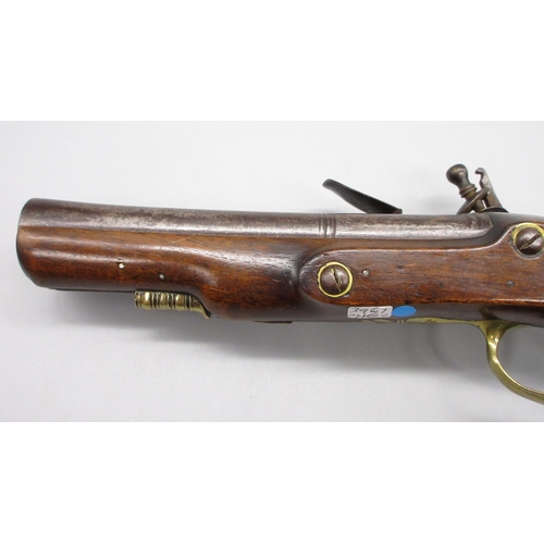 47 - Pair of flintlock blunderbuss type pistols, 6.5