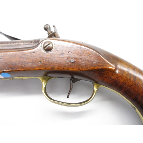 47 - Pair of flintlock blunderbuss type pistols, 6.5