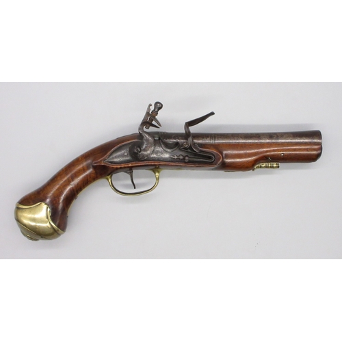 47 - Pair of flintlock blunderbuss type pistols, 6.5