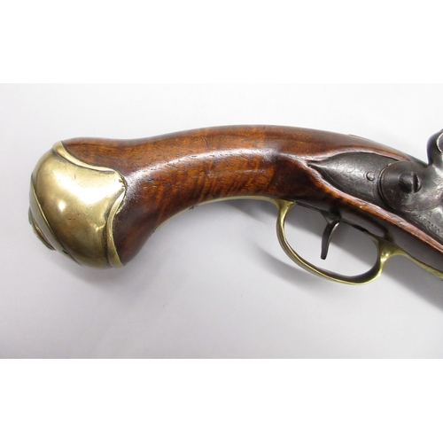47 - Pair of flintlock blunderbuss type pistols, 6.5