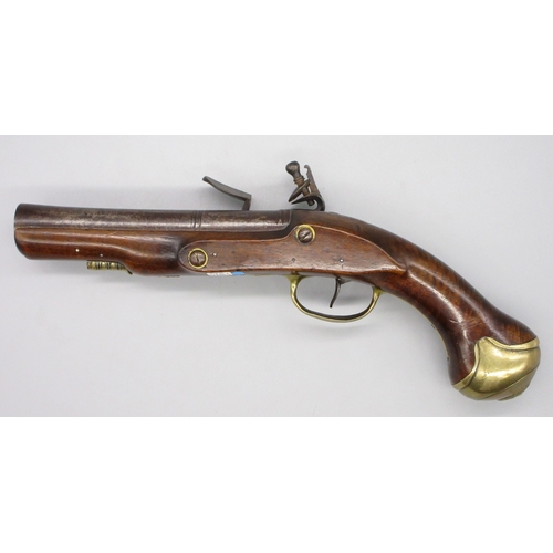 47 - Pair of flintlock blunderbuss type pistols, 6.5
