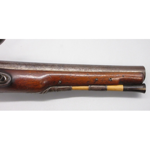 48 - Pair of silver mounted 22 bore flintlock pistols by, `Collumbell London', 8