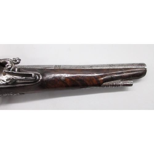 49 - 18th Century Italian Lombardy 22 bore flintlock pistol by `Ponce Borgognio Brescia', 7.5