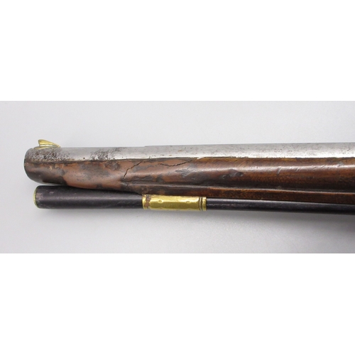 51 - Pair of long barreled 22 bore flintlock pistols, 14