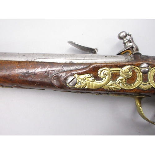 51 - Pair of long barreled 22 bore flintlock pistols, 14