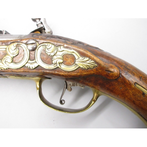 51 - Pair of long barreled 22 bore flintlock pistols, 14