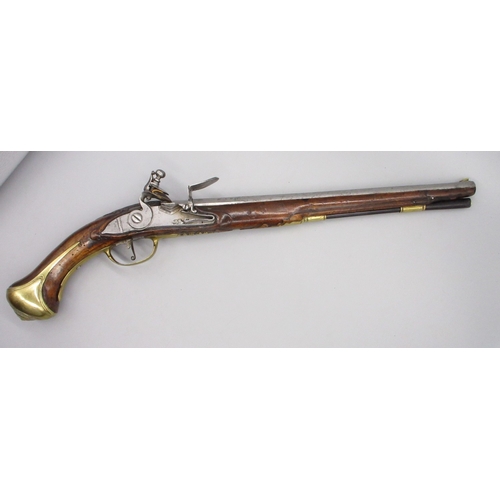 51 - Pair of long barreled 22 bore flintlock pistols, 14