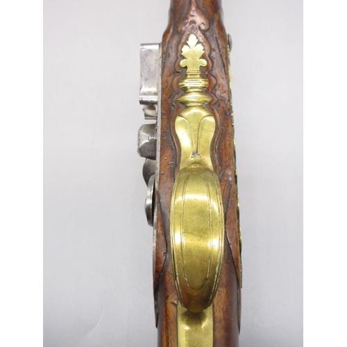 51 - Pair of long barreled 22 bore flintlock pistols, 14