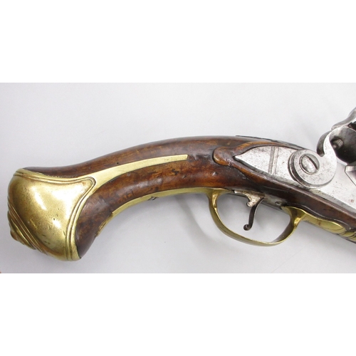 51 - Pair of long barreled 22 bore flintlock pistols, 14