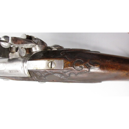 51 - Pair of long barreled 22 bore flintlock pistols, 14