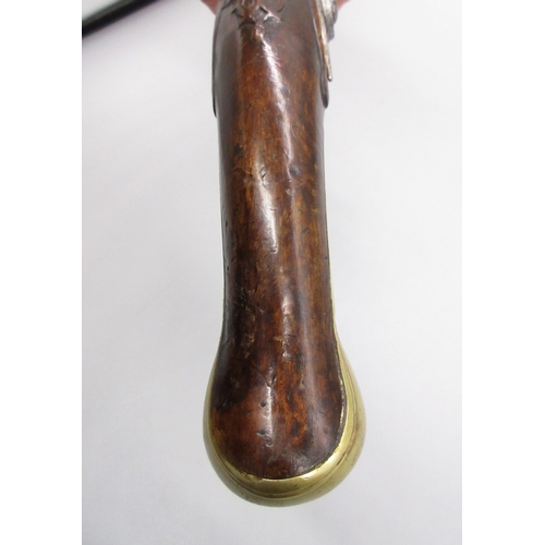 51 - Pair of long barreled 22 bore flintlock pistols, 14