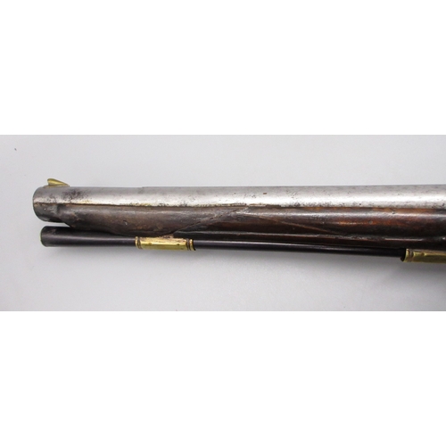 51 - Pair of long barreled 22 bore flintlock pistols, 14