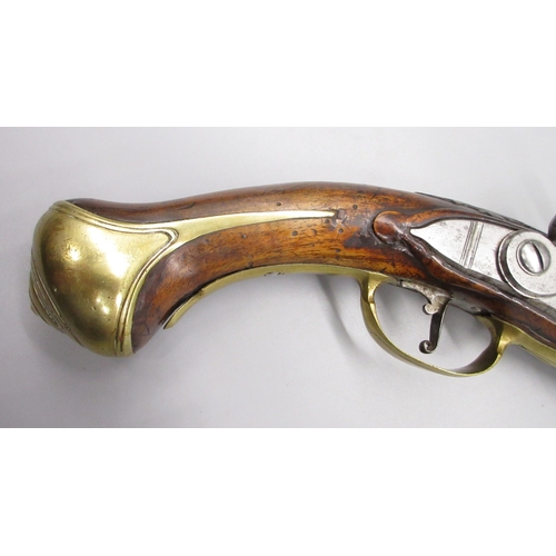 51 - Pair of long barreled 22 bore flintlock pistols, 14