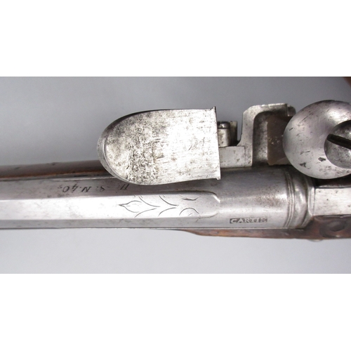 51 - Pair of long barreled 22 bore flintlock pistols, 14