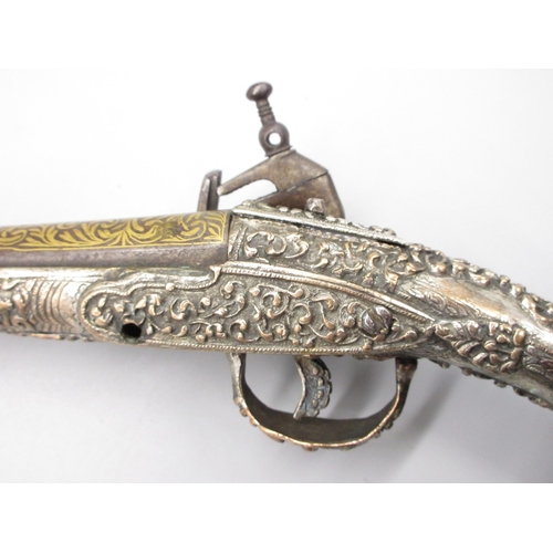 52 - Pair of 22 bore Miquelet Greek/Balkan holster pistols, 12