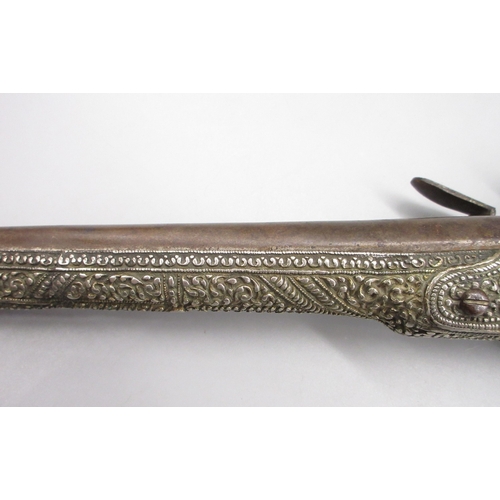 53 - Balkan 16 bore flintlock holster pistol, 13.5