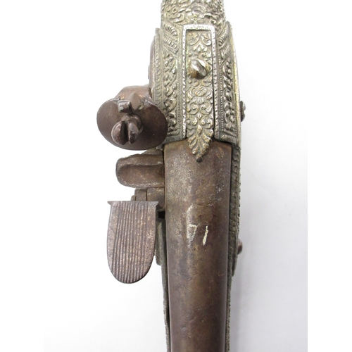 53 - Balkan 16 bore flintlock holster pistol, 13.5