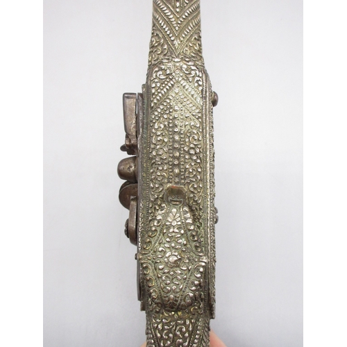 53 - Balkan 16 bore flintlock holster pistol, 13.5