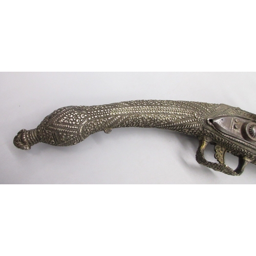 53 - Balkan 16 bore flintlock holster pistol, 13.5