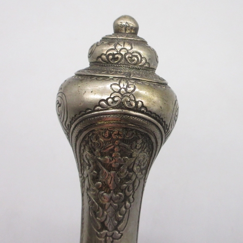 54 - Greek / Balkan 18 bore Miquelet holster pistol, full white metal stock and muzzle sheath, 13