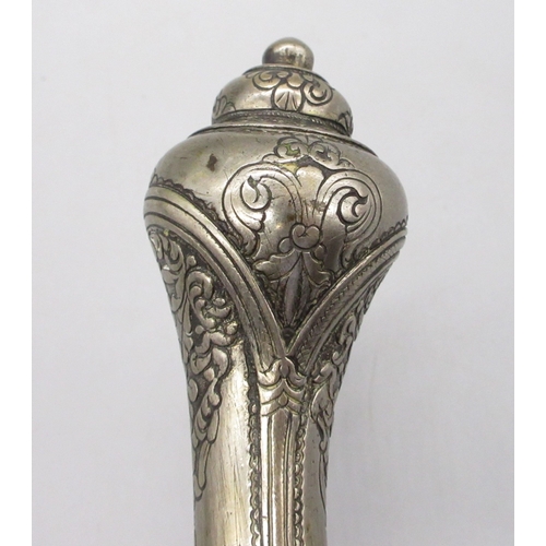 54 - Greek / Balkan 18 bore Miquelet holster pistol, full white metal stock and muzzle sheath, 13