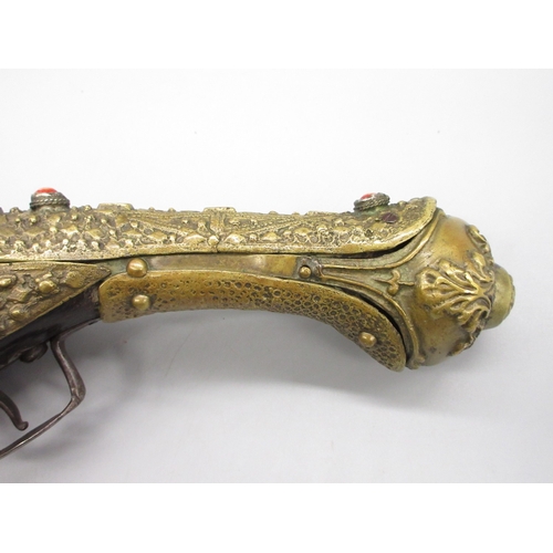 55 - Balkan 20 bore Miquelet holster pistol, 12