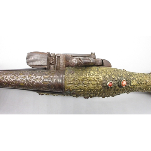 55 - Balkan 20 bore Miquelet holster pistol, 12