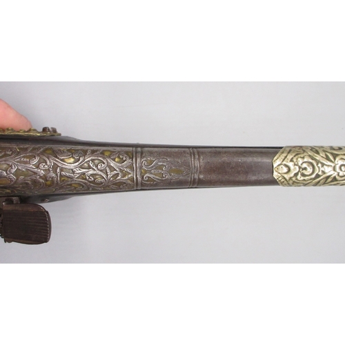 55 - Balkan 20 bore Miquelet holster pistol, 12