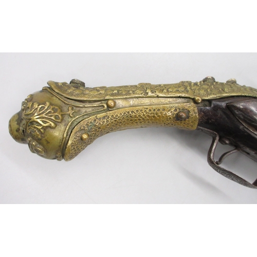 55 - Balkan 20 bore Miquelet holster pistol, 12