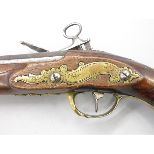 56 - Pair of Spanish 16 bore Miquelet pistols, 9.5